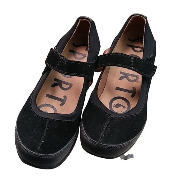 SPORTO ORIGINAL JENNA LEATHER MARY JANE FLATS SANDALS SHOES BLACK SIZE 11M - Picture 7 of 11